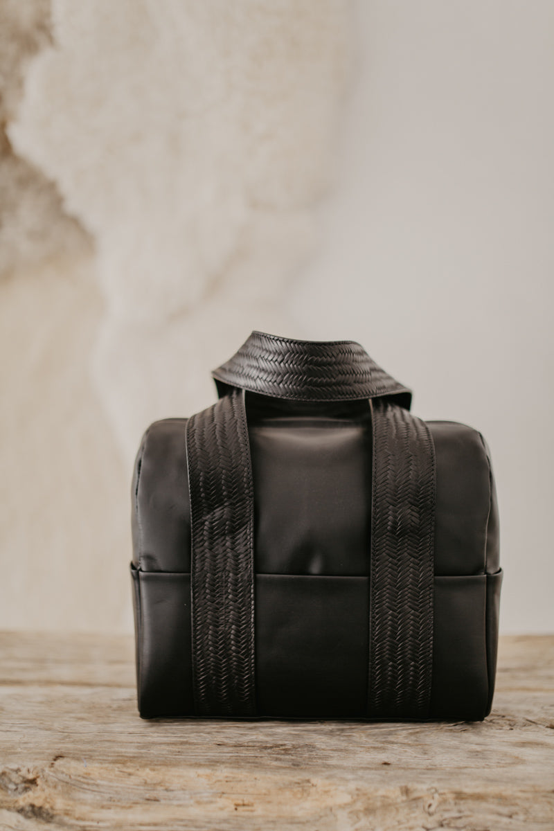 Mini Bowling Bag | Zwart / Geweven