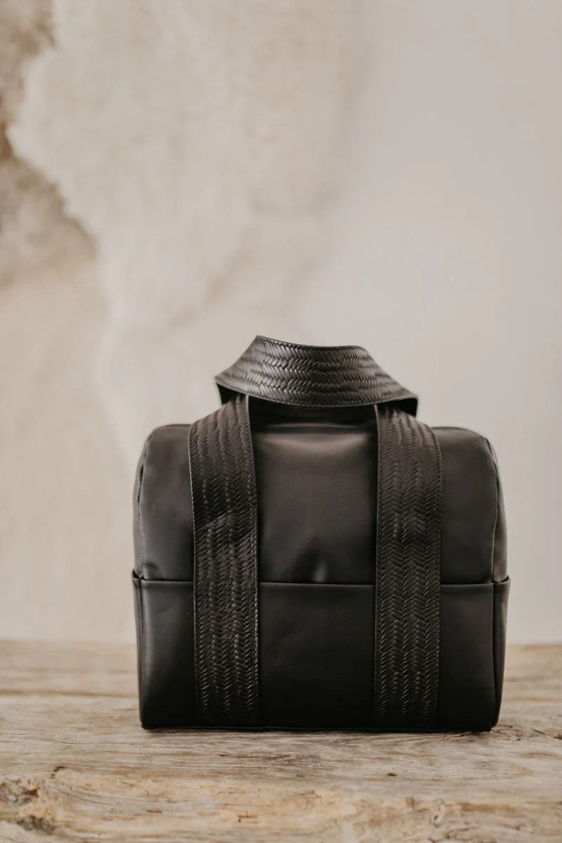 Mini Bowling Bag | Zwart / Geweven