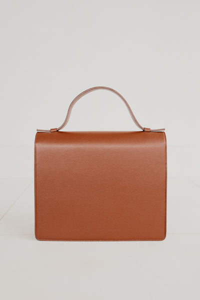 Mini Briefcase | Dark Cognac Structured