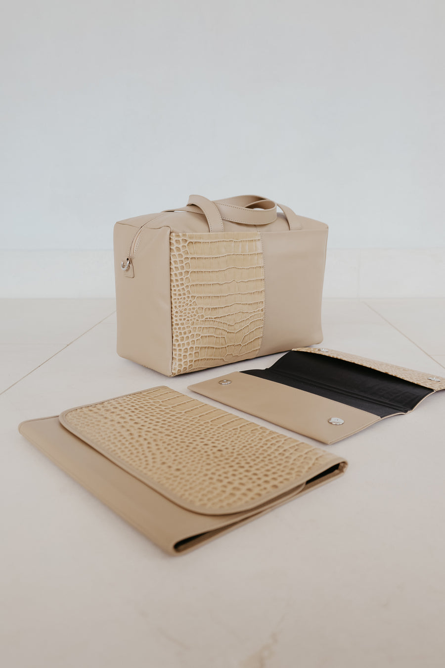 The Mommy Bag | Beige / Noisette Croco