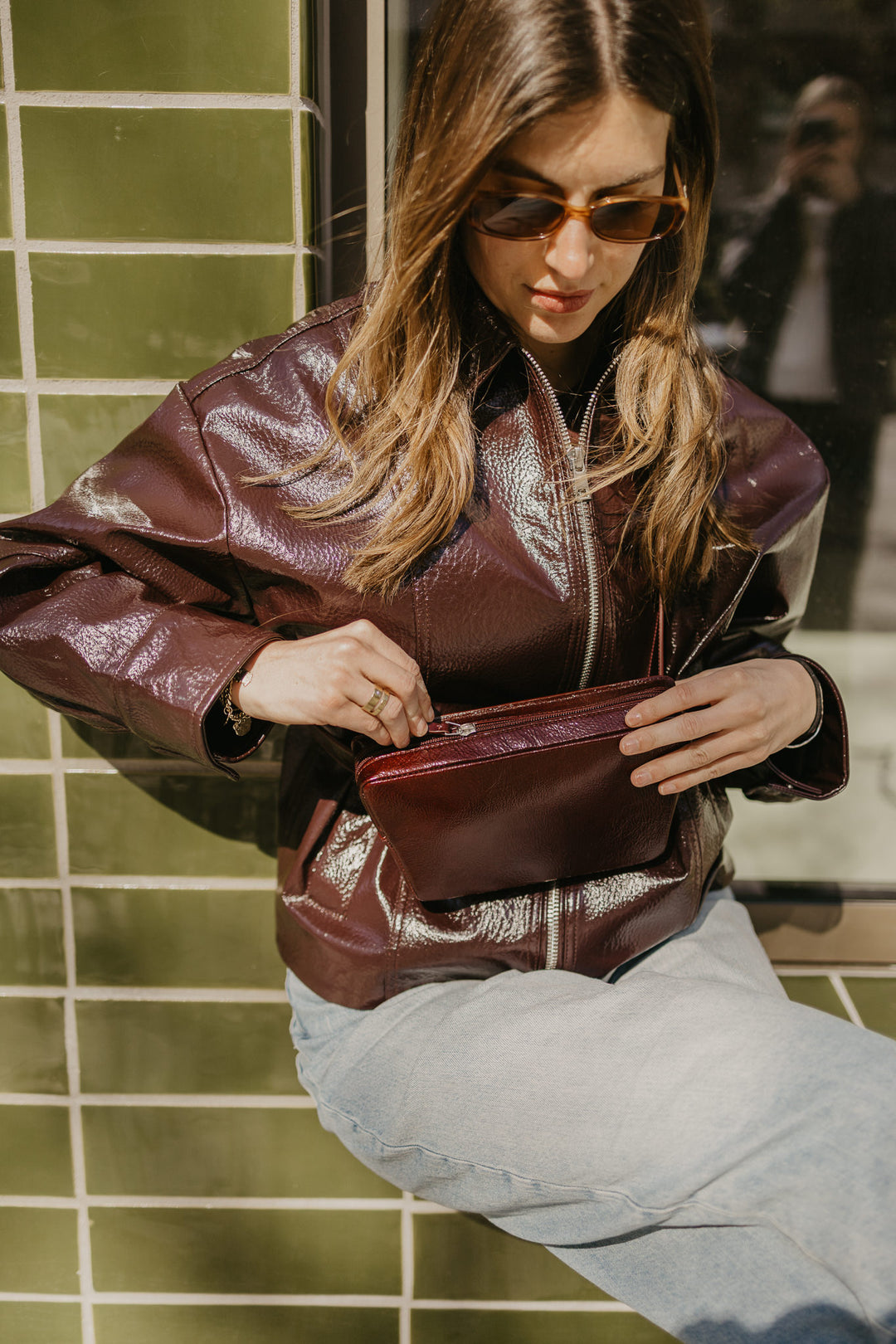 Belt Bag: Belt XL Ruby + Trapezium Ruby + Mini M Ruby