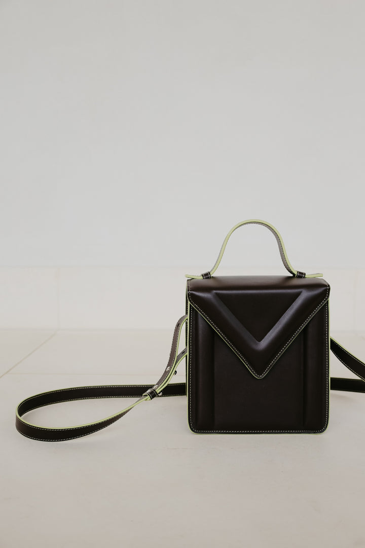 Boxbag | Stitched Ebony / Lime