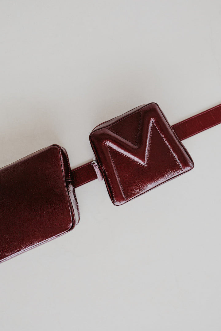 Belt Bag: Belt XL Ruby + Trapezium Ruby + Mini M Ruby