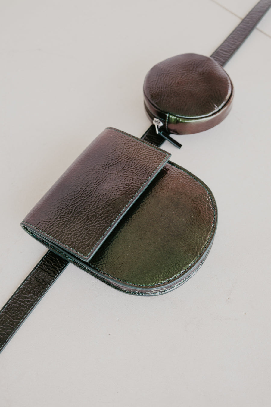 Belt Bag: Belt XL Kiwi Rose Stone + Half Moon Kiwi Rose Stone + Pastille Kiwi Rose Stone