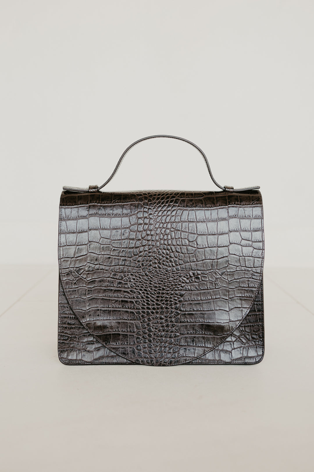Midi Briefcase 2.0 | Ebony Croco