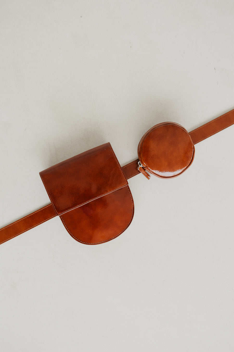 Belt Bag: The Belt XL Chestnut Stone + Half Moon Chestnut Stone + Pastille Belt Chestnut Stone