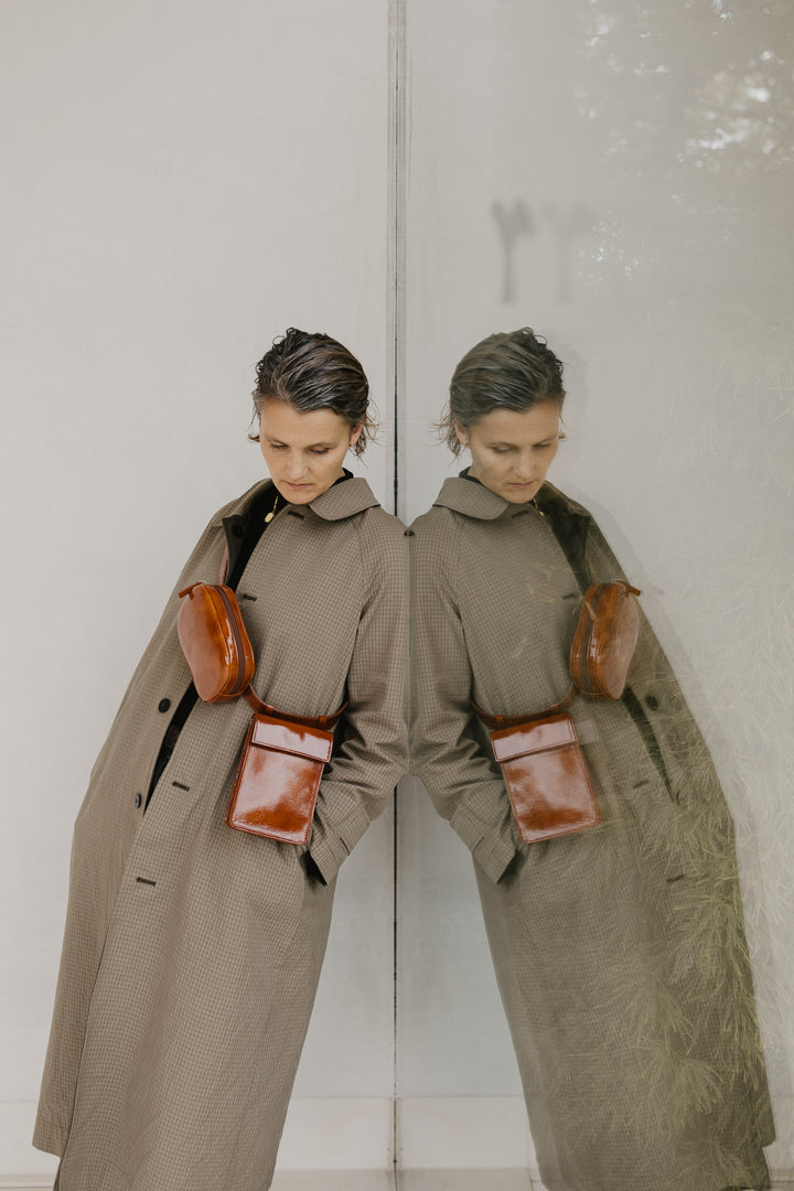 Belt Bag: Belt XL Chestnut Stone + Oval Belt Chestnut Stone + Rectangle Chestnut Stone
