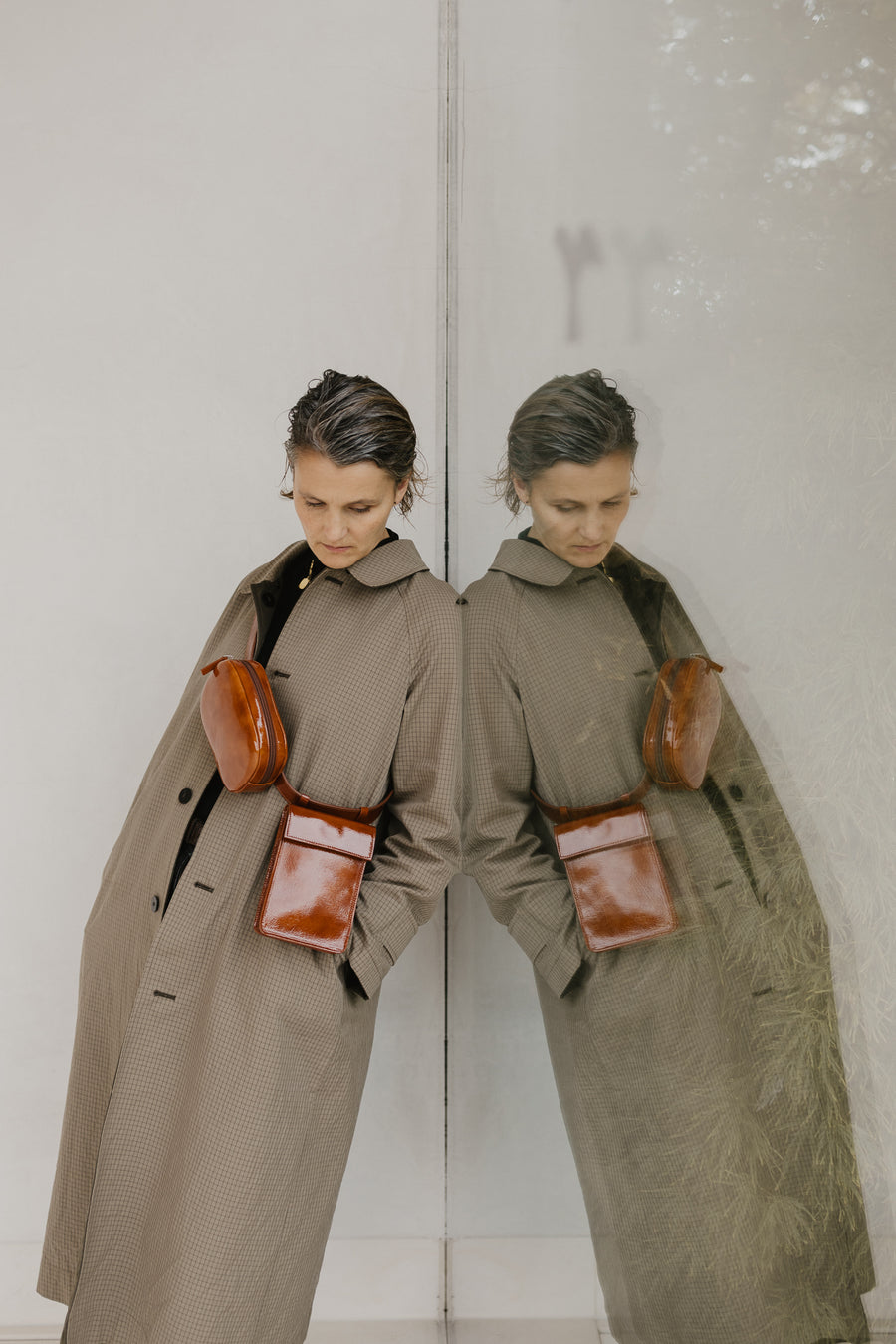Belt Bag: Belt XL Chestnut Stone + Oval Belt Chestnut Stone + Rectangle Chestnut Stone