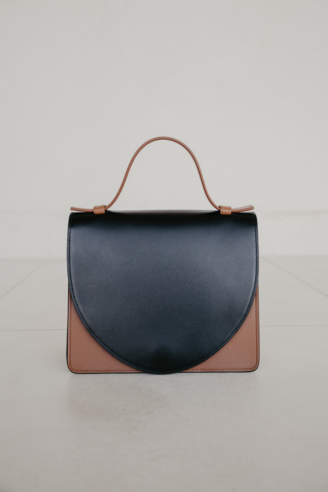 Mini Briefcase | Black / Cognac