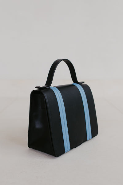 Mini Briefcase Doublé | Combi Black / Blue Ciel