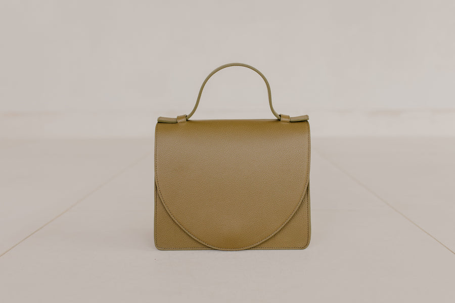 Mini Briefcase | Khaki Structured