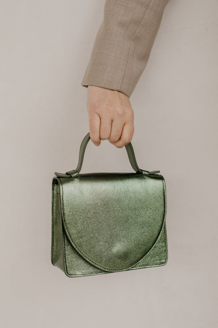 Micro Briefcase | Mossgreen Shimmer