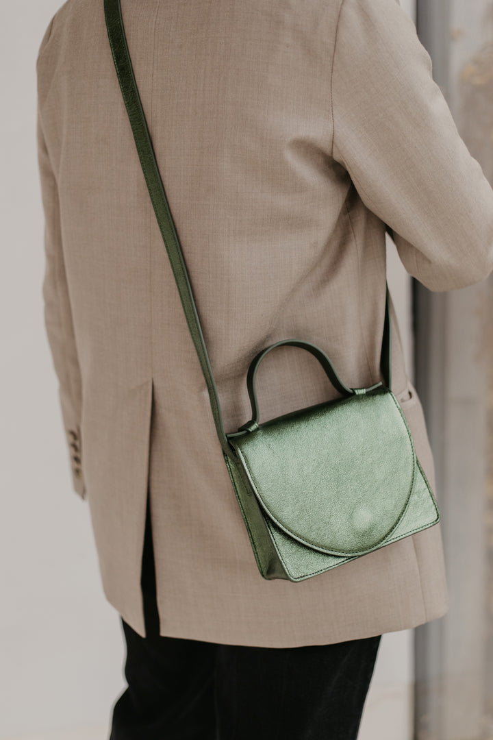 Micro Briefcase | Mossgreen Shimmer