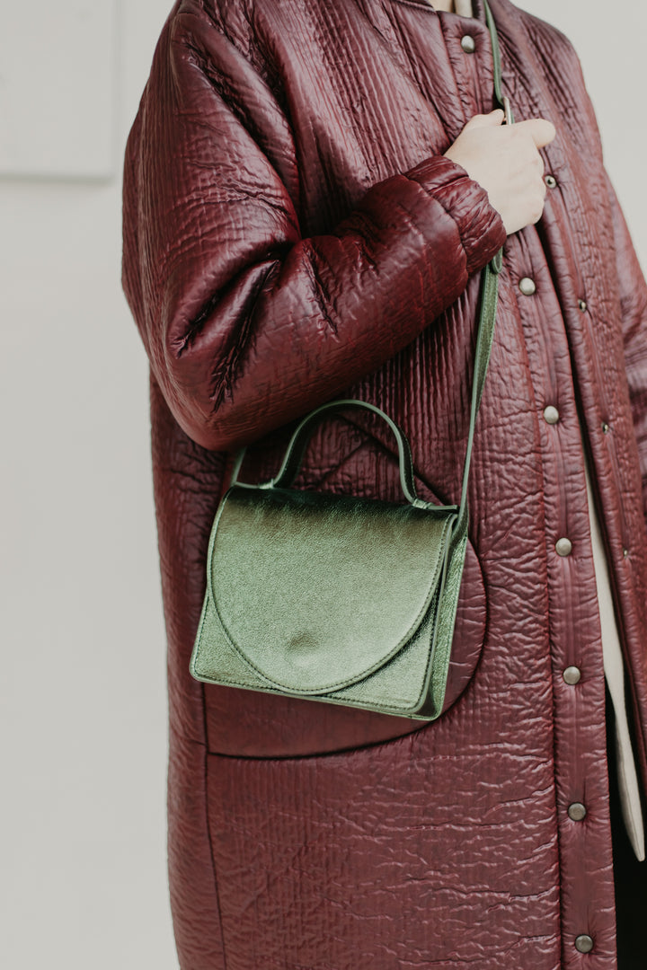 Micro Briefcase | Mossgreen Shimmer