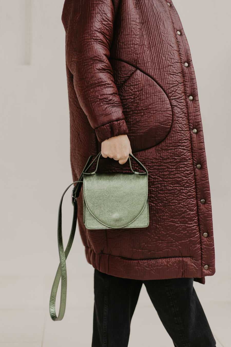 Micro Briefcase | Mossgreen Shimmer