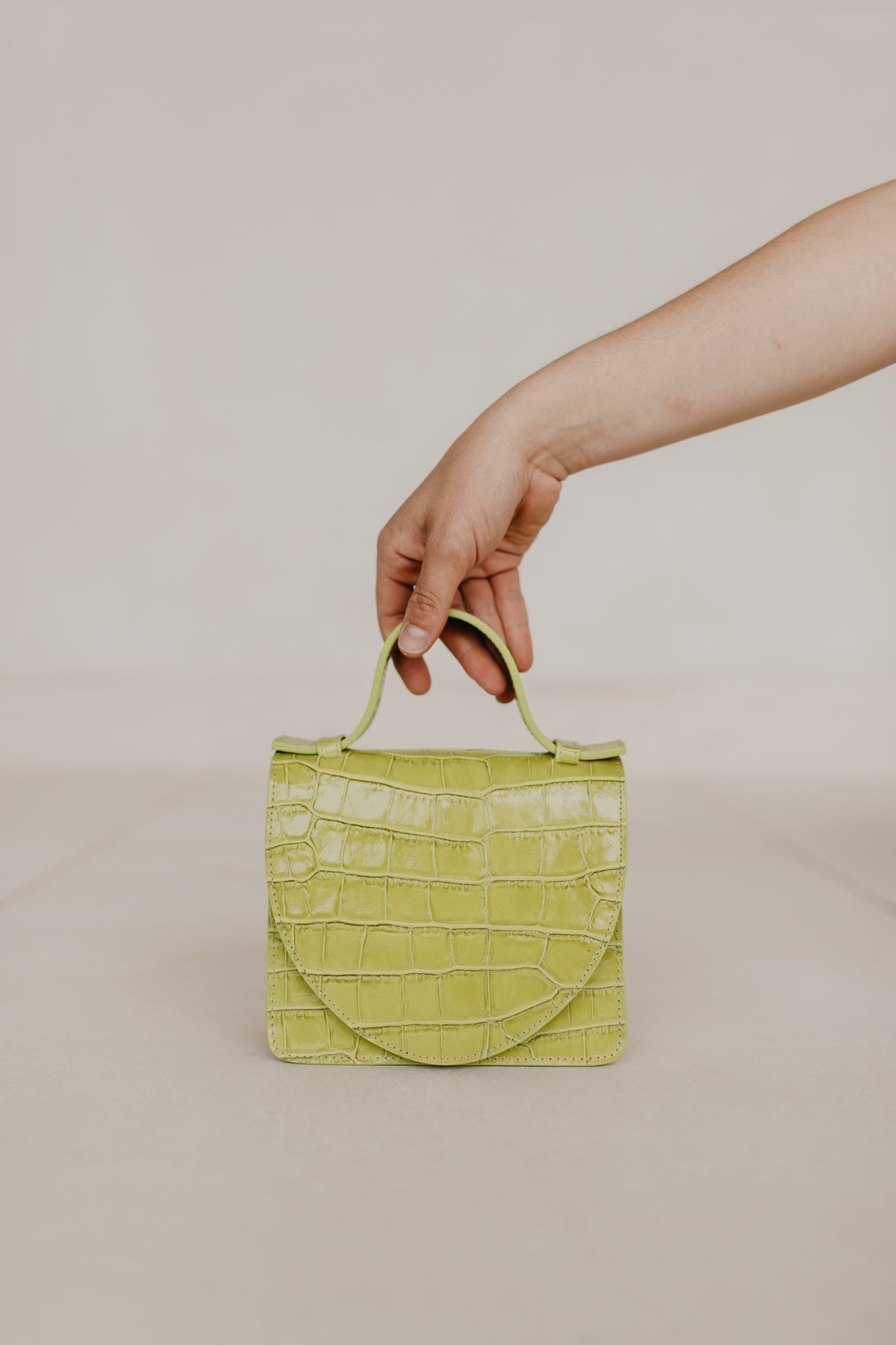 Micro Briefcase | Lime Croco