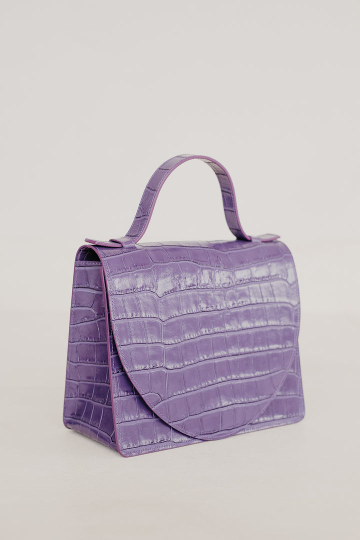 Mini porte-documents | Lavender Croco