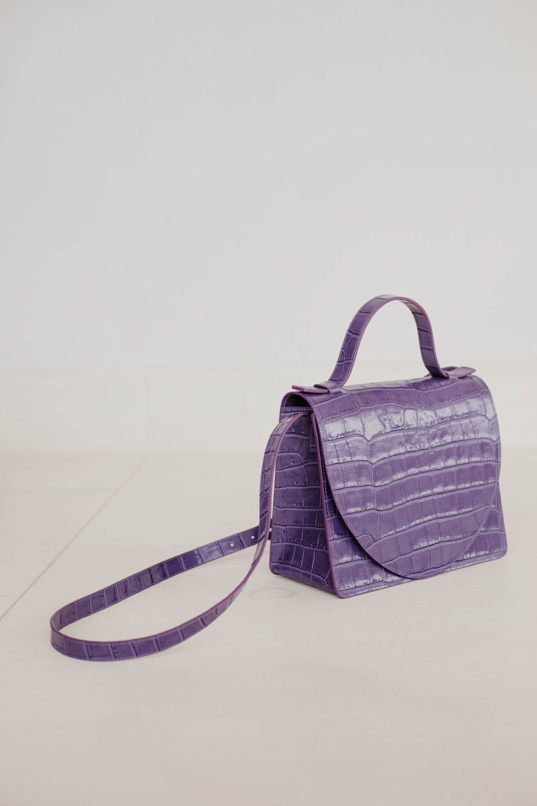 Mini porte-documents | Lavender Croco