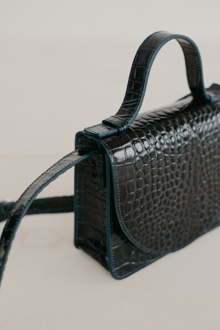 Micro Briefcase | Night Blue Croco