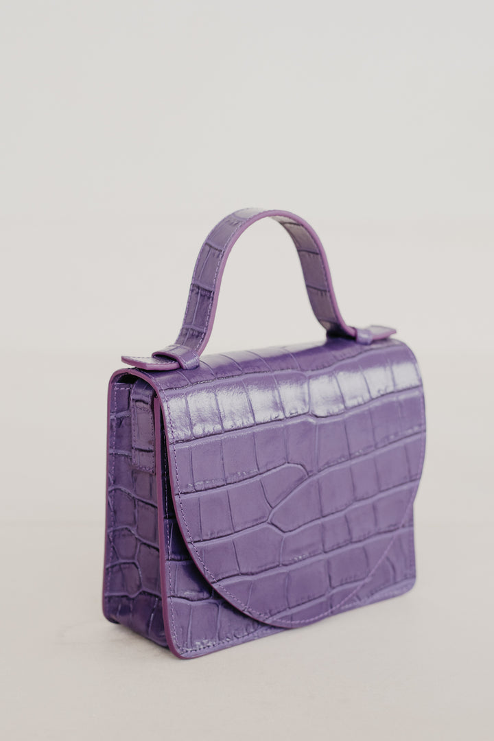 Micro Briefcase | Lavender Croco