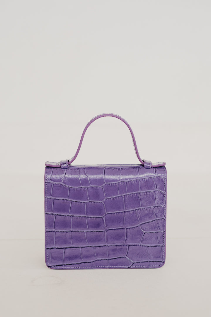 Micro Briefcase | Lavender Croco