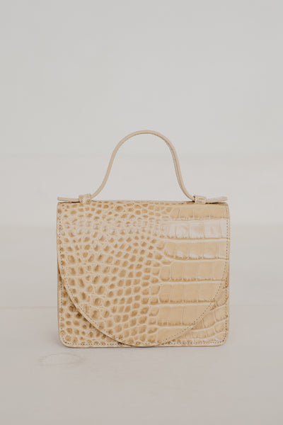 Micro Briefcase | Noisette Croco