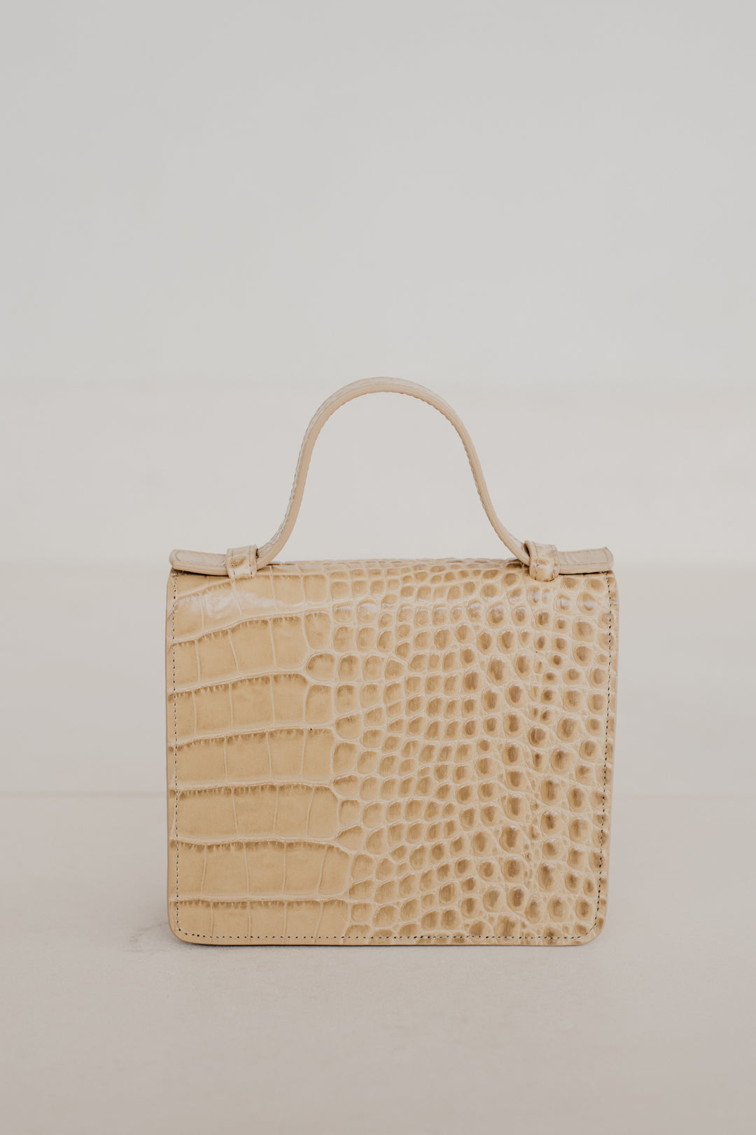 Micro Briefcase | Noisette Croco