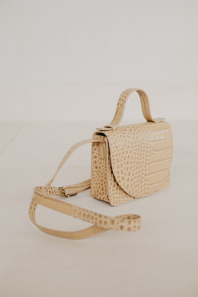 Micro Briefcase | Noisette Croco