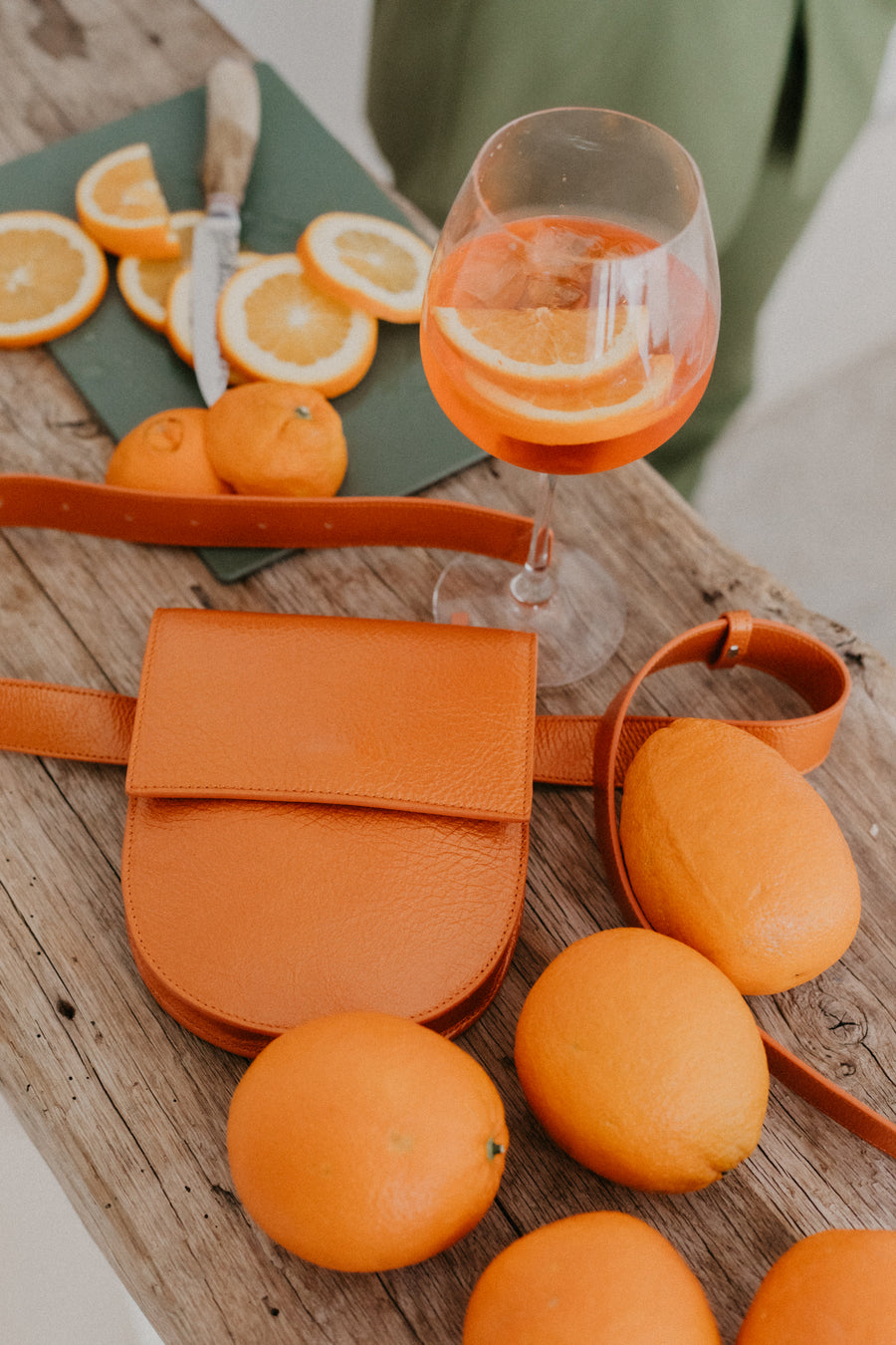 Belt Bag: Belt XL Orange Stone + Half Moon Orange Stone