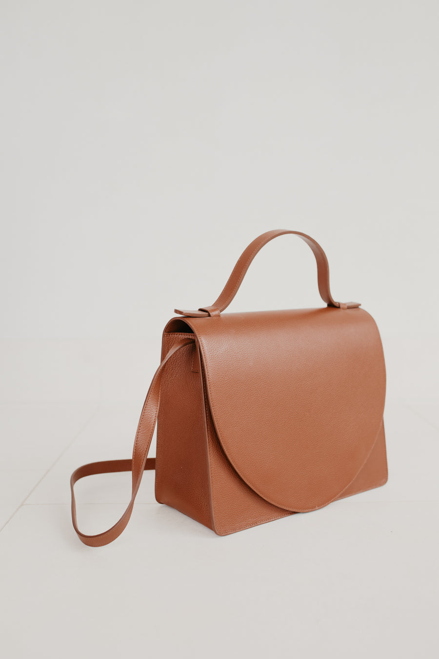 Mini porte-documents | Dark Cognac Structured