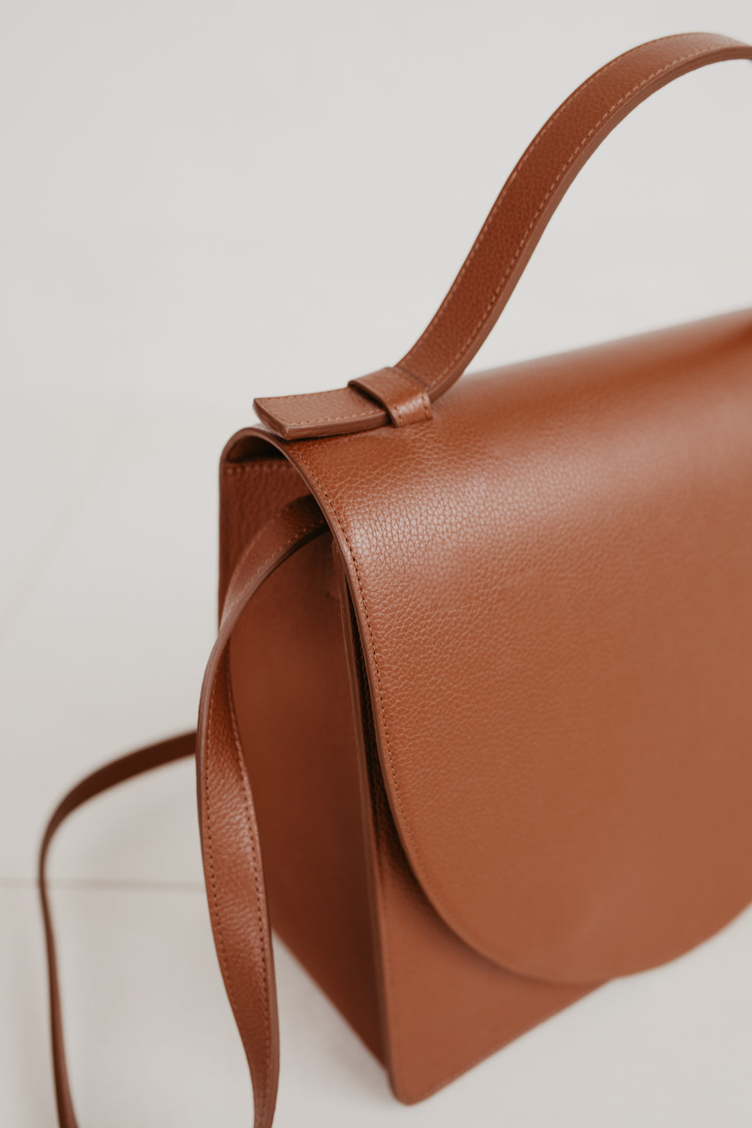 Mini porte-documents | Dark Cognac Structured