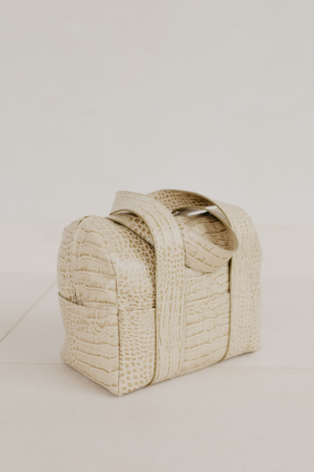 Mini sac de bowling | Beige Croco