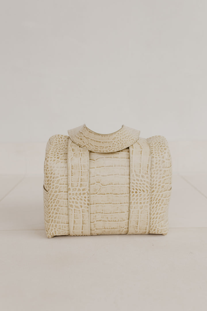 Mini sac de bowling | Beige Croco