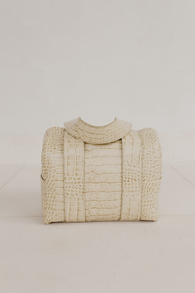 Mini sac de bowling | Beige Croco