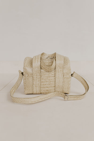 Mini sac de bowling | Beige Croco