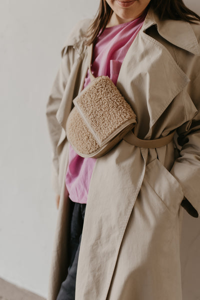 Sac ceinture : Belt XL Beige + Half Moon Beige Teddy