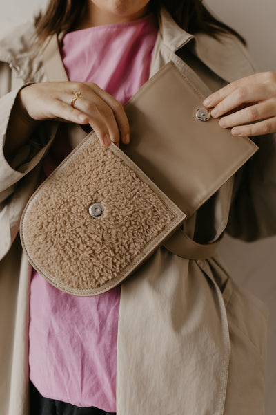 Sac ceinture : Belt XL Beige + Half Moon Beige Teddy