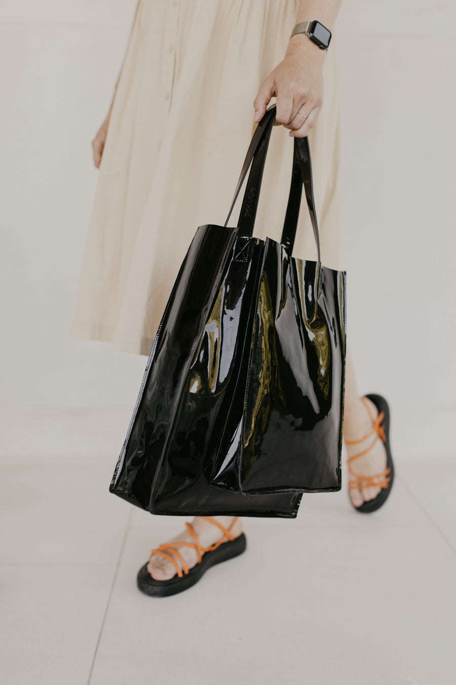 Double Shopper | Noir Laqué