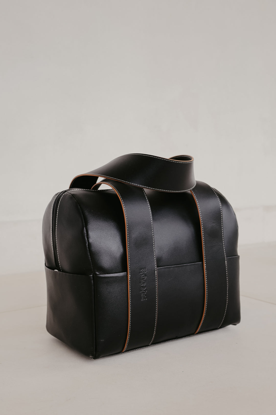 Mini Bowling Bag | Stitched Tricolor Black