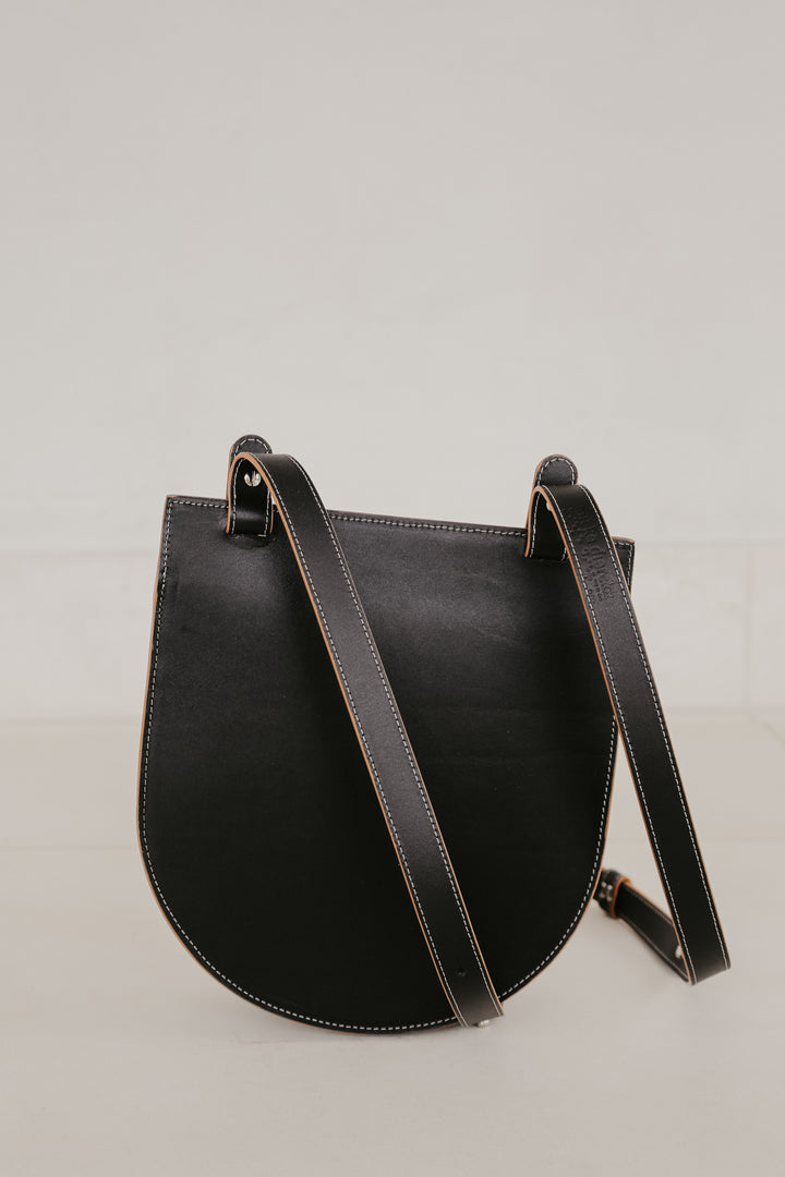 Single Saddle | Stitched Tricolor Black