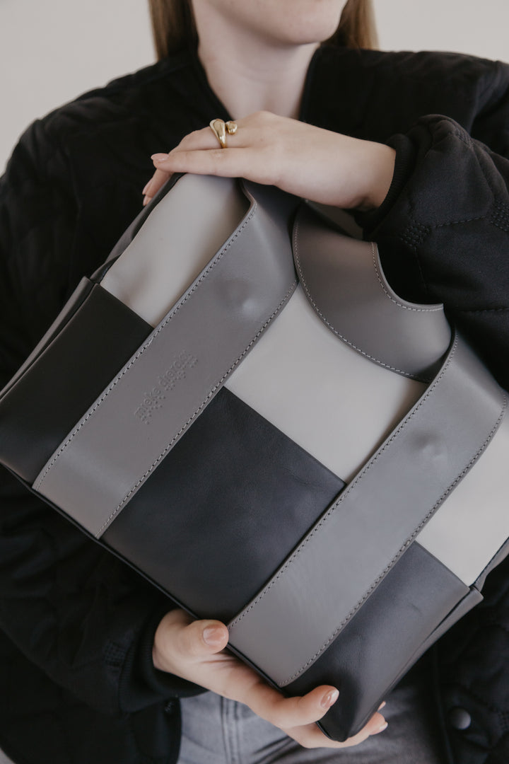 Mini Bowling Bag | Tricolor Grey