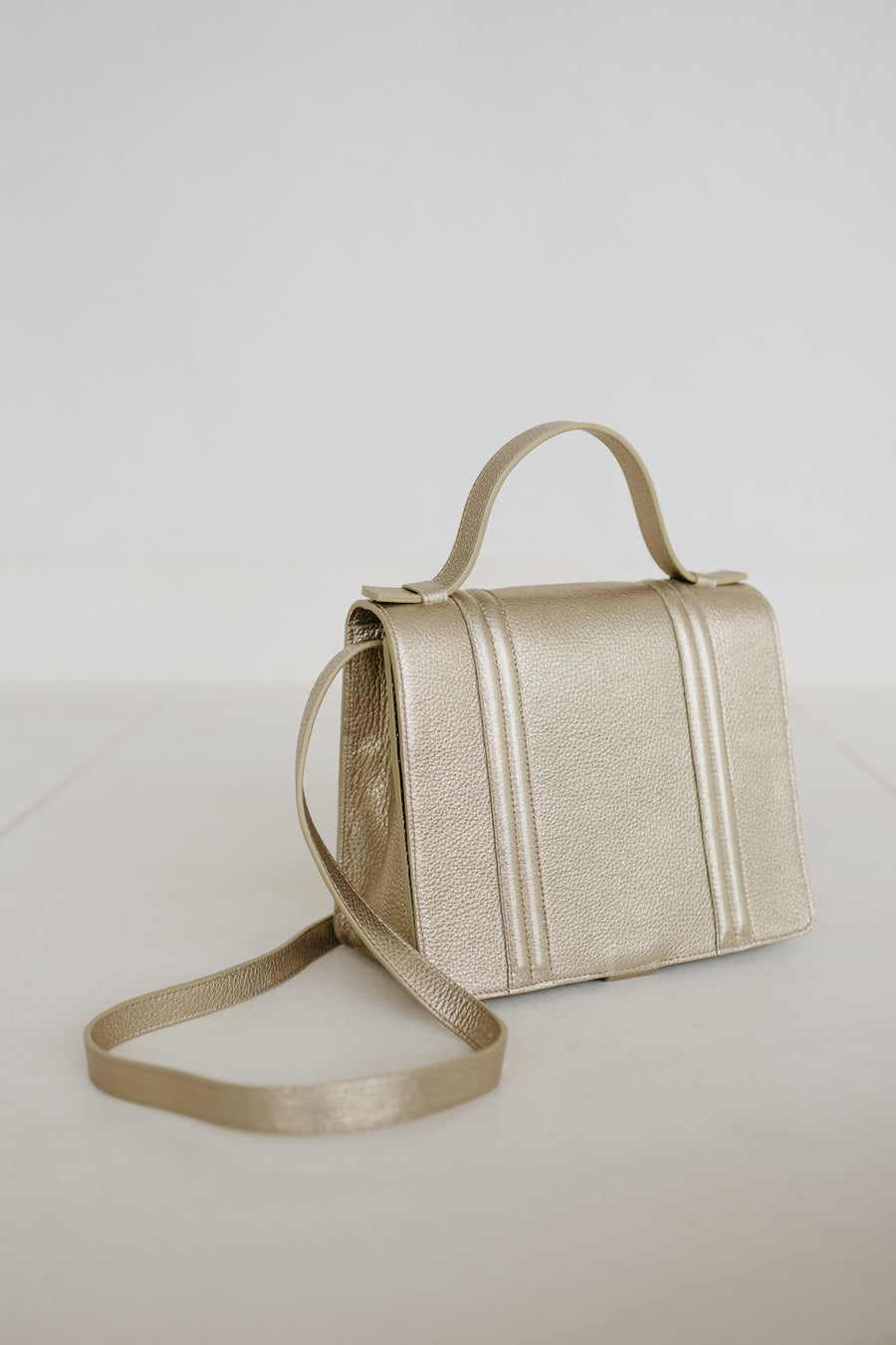 Mini Briefcase Doublé | Soft Gold Structured