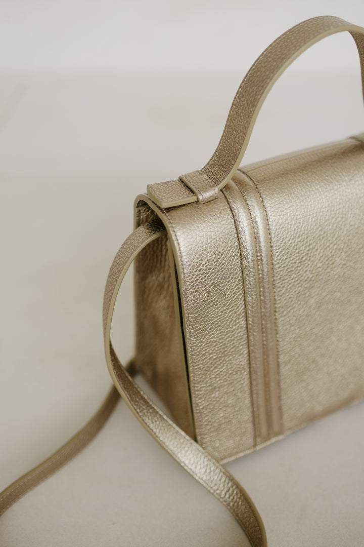 Mini Briefcase Doublé | Soft Gold Structured