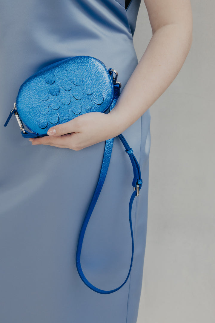 Mini-sac ovale | Blue Shimmer