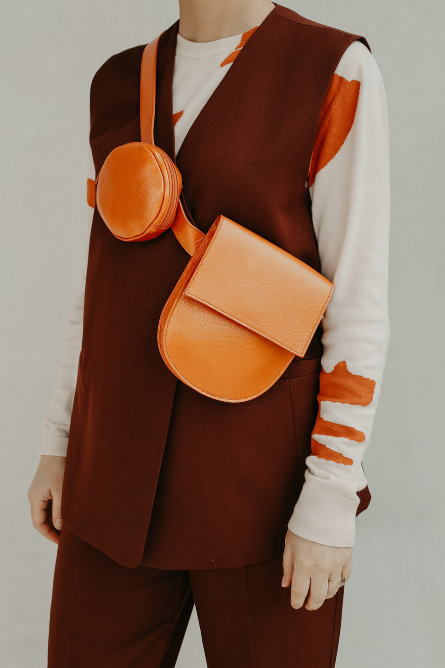 Belt Bag: Belt XL Orange Stone + Half Moon Orange Stone + Pastille Orange Stone