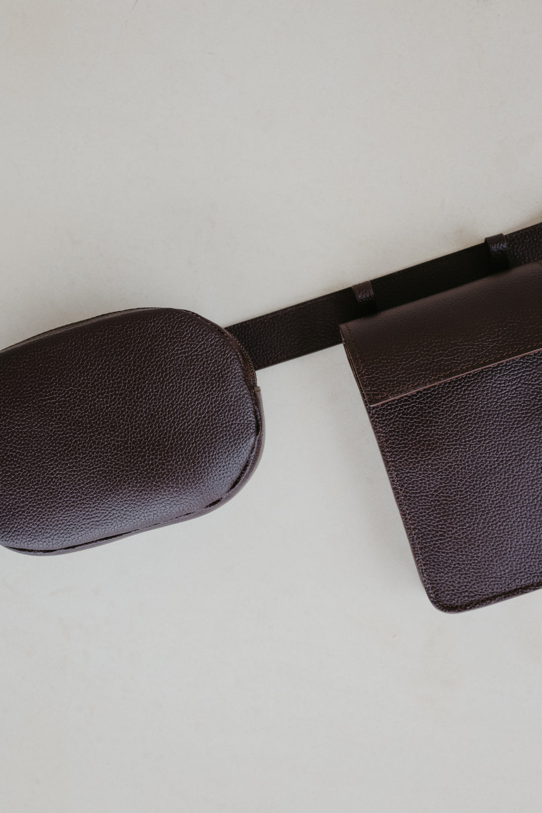 Belt Bag: Belt XL Ebony Structured + Rectangle Ebony Structured + Oval belt Ebony Structured