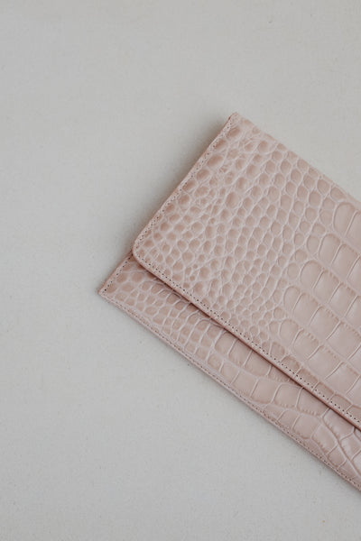 Bridal Collection | Folded Clutch Blush Croco