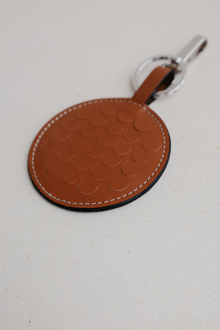 Keychain Scales | Stitched Tricolor Cognac