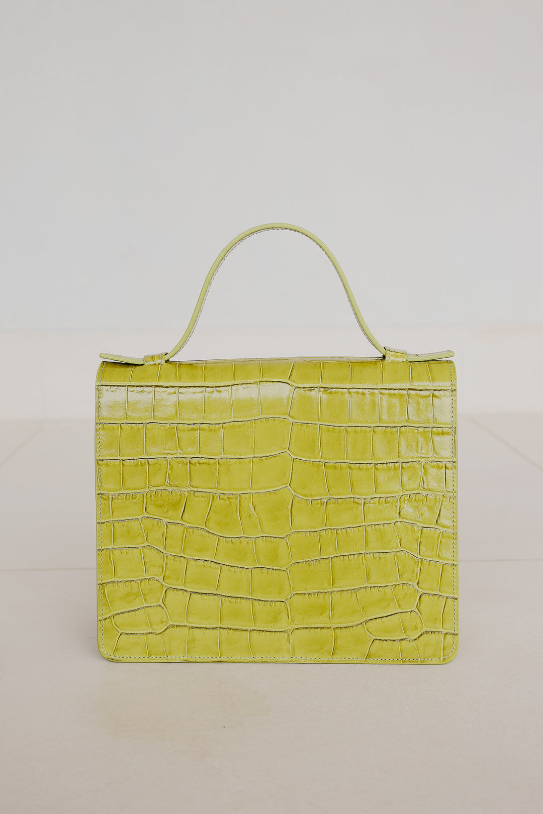 Mini porte-documents | Lime Croco