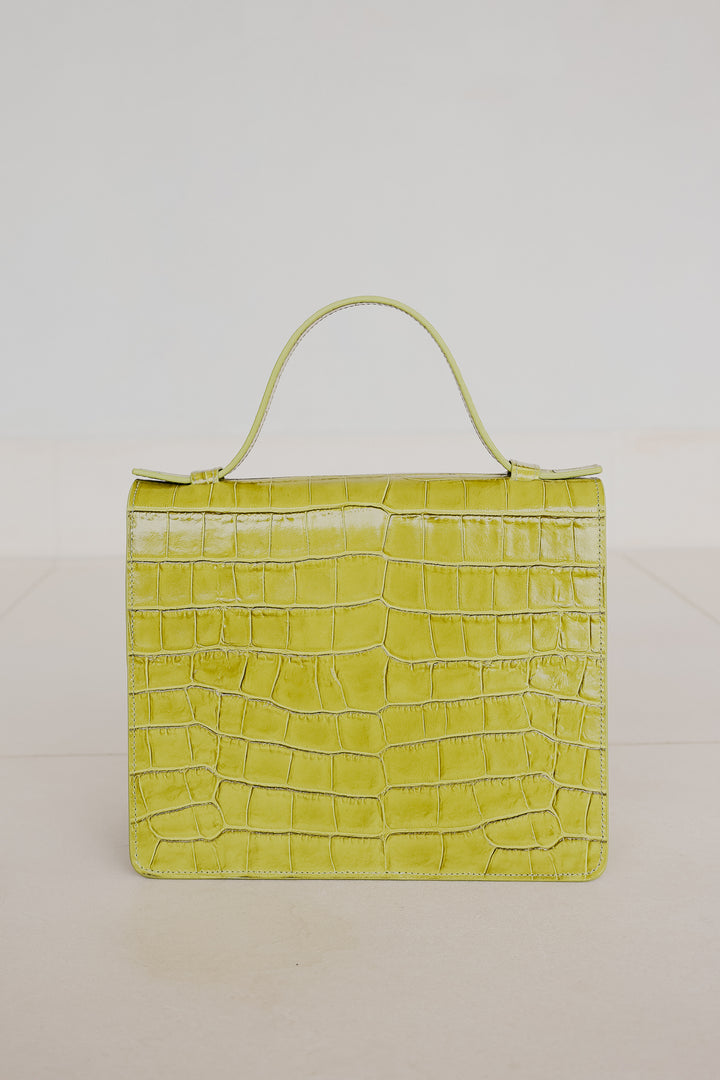 Mini porte-documents | Lime Croco